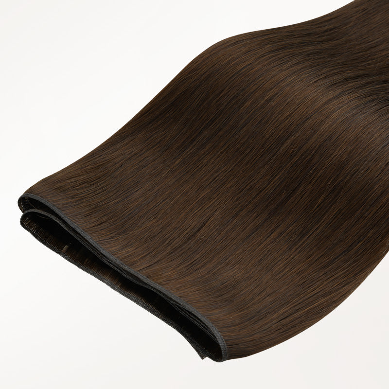 Chocolate Brown (4A) Genius Weft Hair Extensions (50-120g)_100% Remy Human Hair.