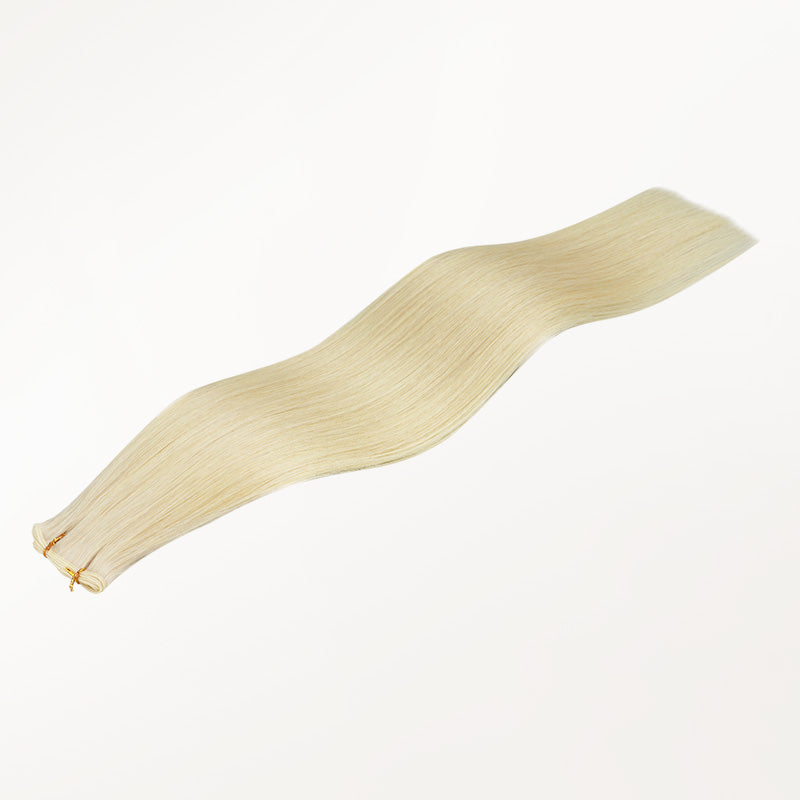 Platinum Blonde (60A) Genius Weft Hair Extensions (50-120g)_100% Remy Human Hair.