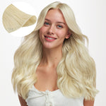 Platinum Blonde (60A) Genius Weft Hair Extensions (50-120g)_100% Remy Human Hair.