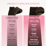  Jet Black (1) Genius Weft Hair Extensions (100-120g) [Clearance]-100% Remy Human Hair.