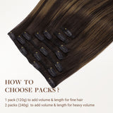 Dark Brown Balayage (2/6/2) Classic Clip-Ins (120g-150g)