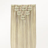 Ash Blonde Highlights (17A/60A) Seamless Clip-Ins (130g-160g)_100% Remy Human Hair.