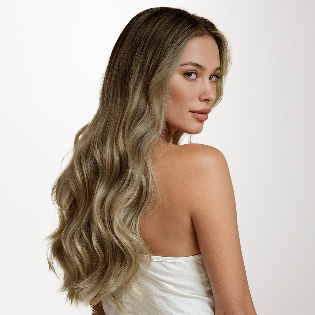 Bleach Blonde Balayage (3/8/613) Seamless Clip-Ins (130g-160g)-100% Remy Human Hair.