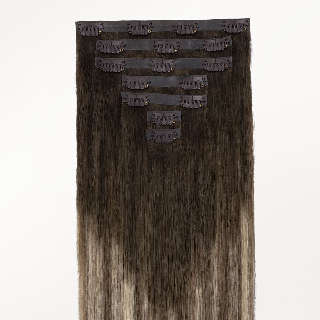 Bleach Blonde Balayage (3/8/613) Seamless Clip-Ins [Clearance]_100% Remy Human Hair.