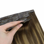 Caramel Blonde Balayage (4/27/4) Seamless Clip-Ins (130g-160g)-100% Remy Human Hair.