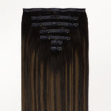 Dark Brown Balayage (2/6/2) Seamless Clip-Ins (130g-160g)-100% Remy Human Hair.