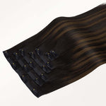 Dark Brown Balayage (2/6/2) Seamless Clip-Ins (130g-160g)-100% Remy Human Hair.
