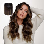Natural Black Balayage (1B/6/1B) Seamless Clip-Ins (130g-160g)-100% Remy Human Hair.
