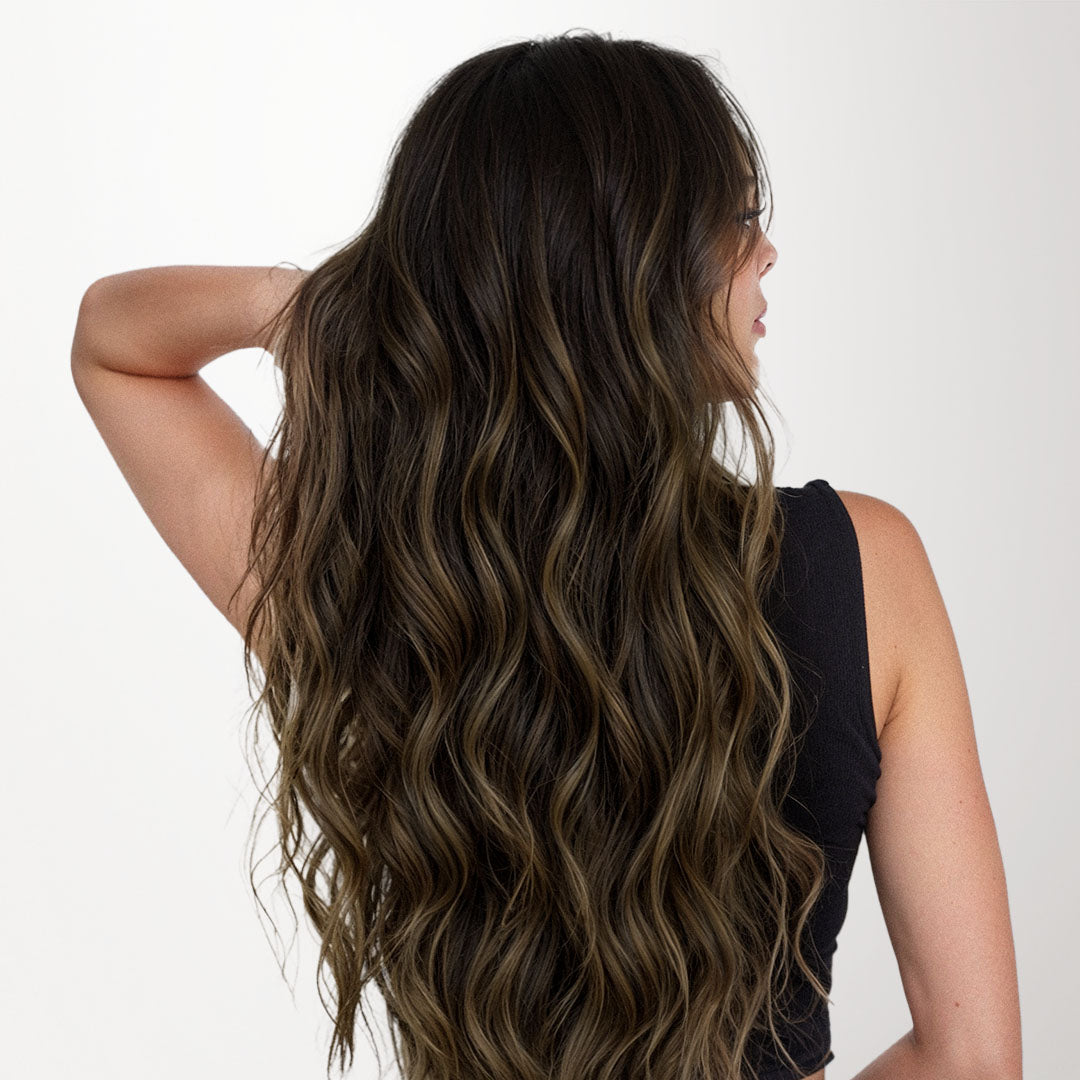 Dark Brown Balayage (2/6/2) Seamless Clip-Ins [Clearance]_100% Remy Human Hair.