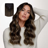Dark Brown Balayage (2/6/2) Seamless Clip-Ins [Clearance]_100% Remy Human Hair.