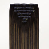Dark Brown Balayage (2/6/2) Seamless Clip-Ins [Clearance]_100% Remy Human Hair.