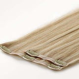 Dark Blonde Highlighted Bleach Blonde (18A/613A) Seamless Clip-Ins (130g-160g)-100% Remy Human Hair.