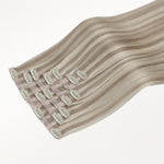 Dark Blonde Highlighted Bleach Blonde (18A/613A) Seamless Clip-Ins [Clearance]_100% Remy Human Hair.