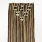 Golden Blonde Highlights (8B/60B) Seamless Clip-Ins (130g-160g)_100% Remy Human Hair.