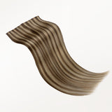 Golden Blonde Highlights (8B/60B) Seamless Clip-Ins (130g-160g)_100% Remy Human Hair.
