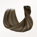 Honey Blonde Balayage (4/26/4) Seamless Clip-Ins [Clearance]_100% Remy Human Hair.