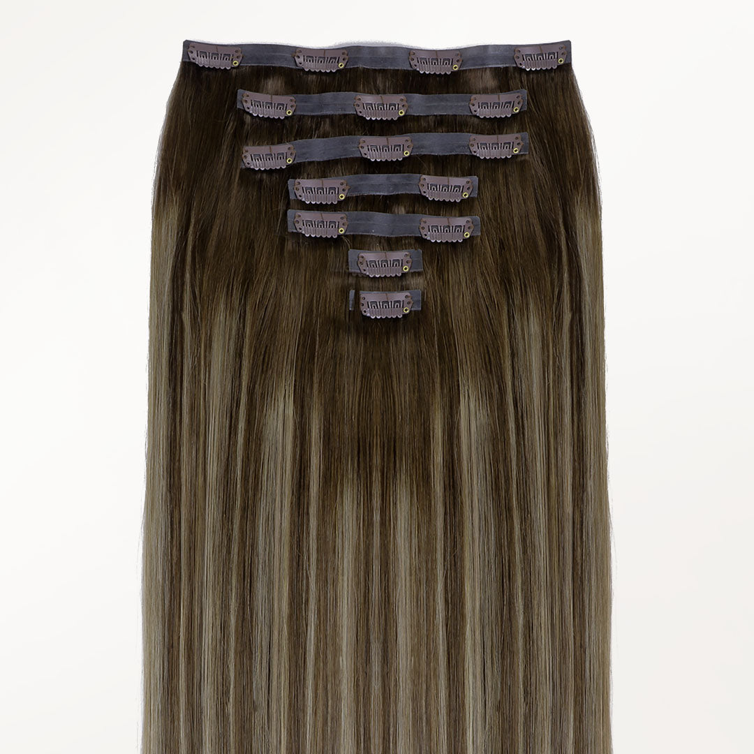 Honey Blonde Balayage (4/26/4) Seamless Clip-Ins [Clearance]_100% Remy Human Hair.
