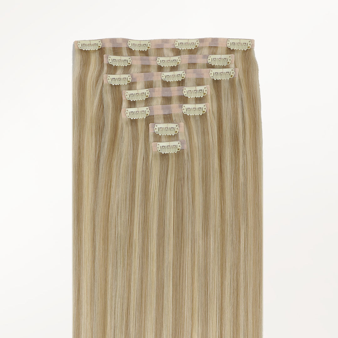 Light Blonde Highlights (16/22A) Seamless Clip-Ins (130g-160g) [Clearance]_100% Remy Human Hair.