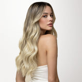 Platinum Blonde Balayage (17/22/60) Seamless Clip-Ins [Clearance]_100% Remy Human Hair.