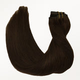 Chocolate Brown (4A) Seamless Clip-Ins [Clearance]_100% Remy Human Hair.