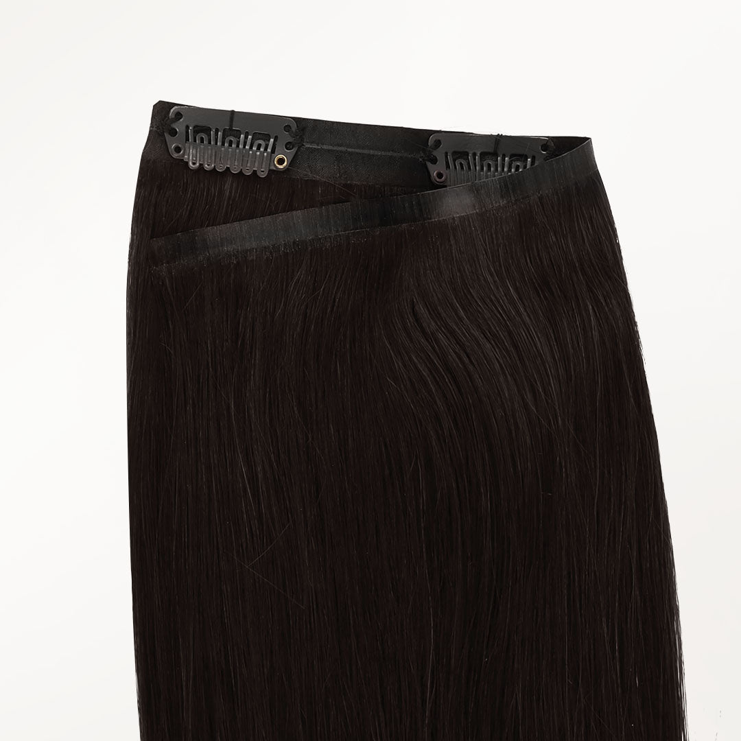 Dark Brown (2) Seamless Clip-Ins [Clearance]_100% Remy Human Hair.