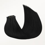 Jet Black (1) Seamless Clip-Ins [Clearance]_100% Remy Human Hair.