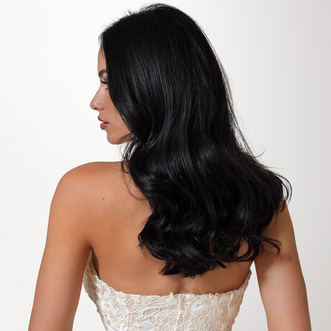Jet Black (1) Seamless Clip-Ins [Clearance]_100% Remy Human Hair.