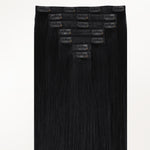 Jet Black (1) Seamless Clip-Ins [Clearance]_100% Remy Human Hair.