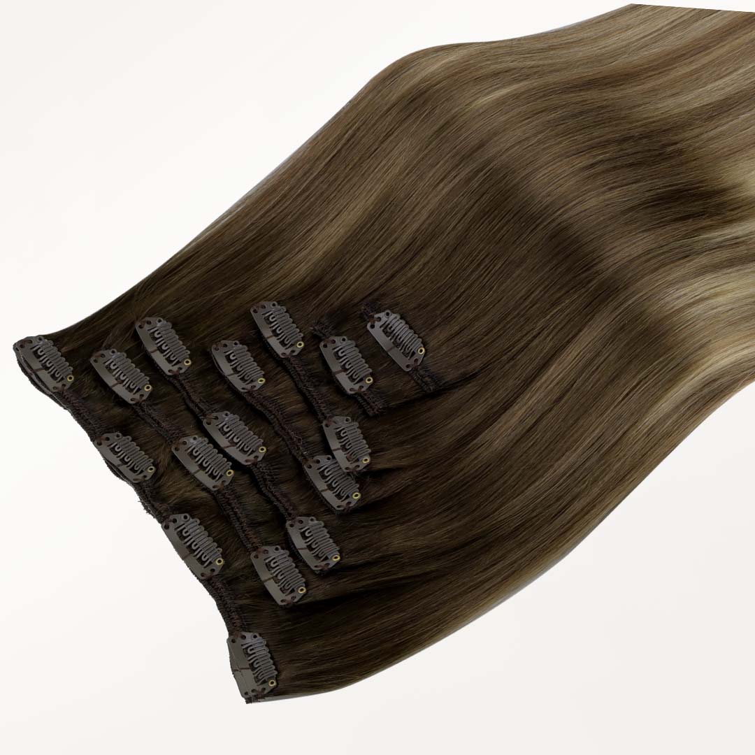 Bleach Blonde Balayage (3/8/613) Thick Classic Clip-Ins (150g-170g) [Clearance]_100% Remy Human Hair.