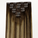 Caramel Blonde Balayage (4/27/4) Thick Clip-Ins Set_100% Remy Human Hair.