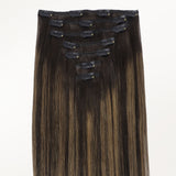 Dark Brown Balayage (2/6/2) Thick Clip-Ins Set_100% Remy Human Hair.