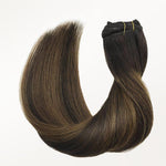 Dark Brown Balayage (2/6/2) Thick Clip-Ins Set_100% Remy Human Hair.