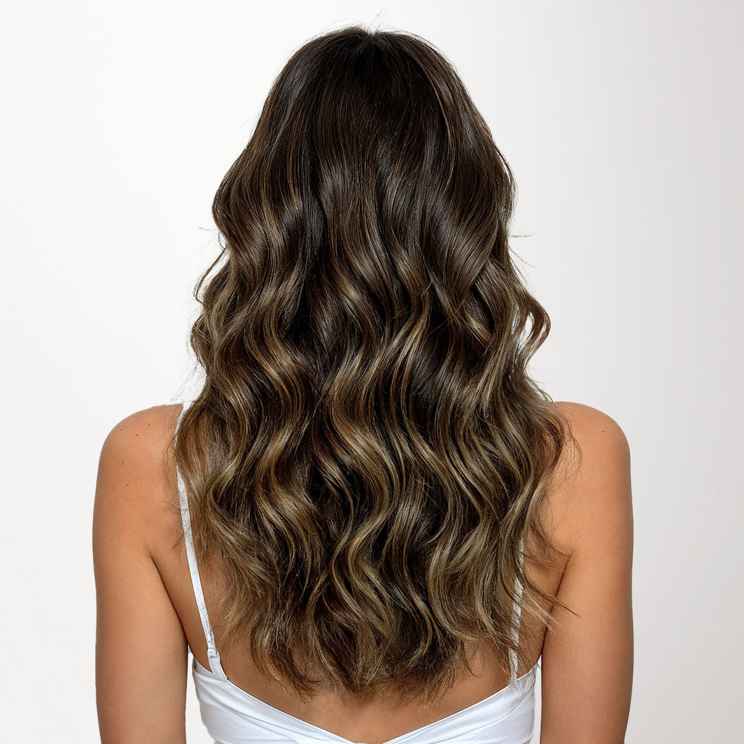 Dark Brown Balayage (2/6/2) Thick Clip-Ins Set_100% Remy Human Hair.