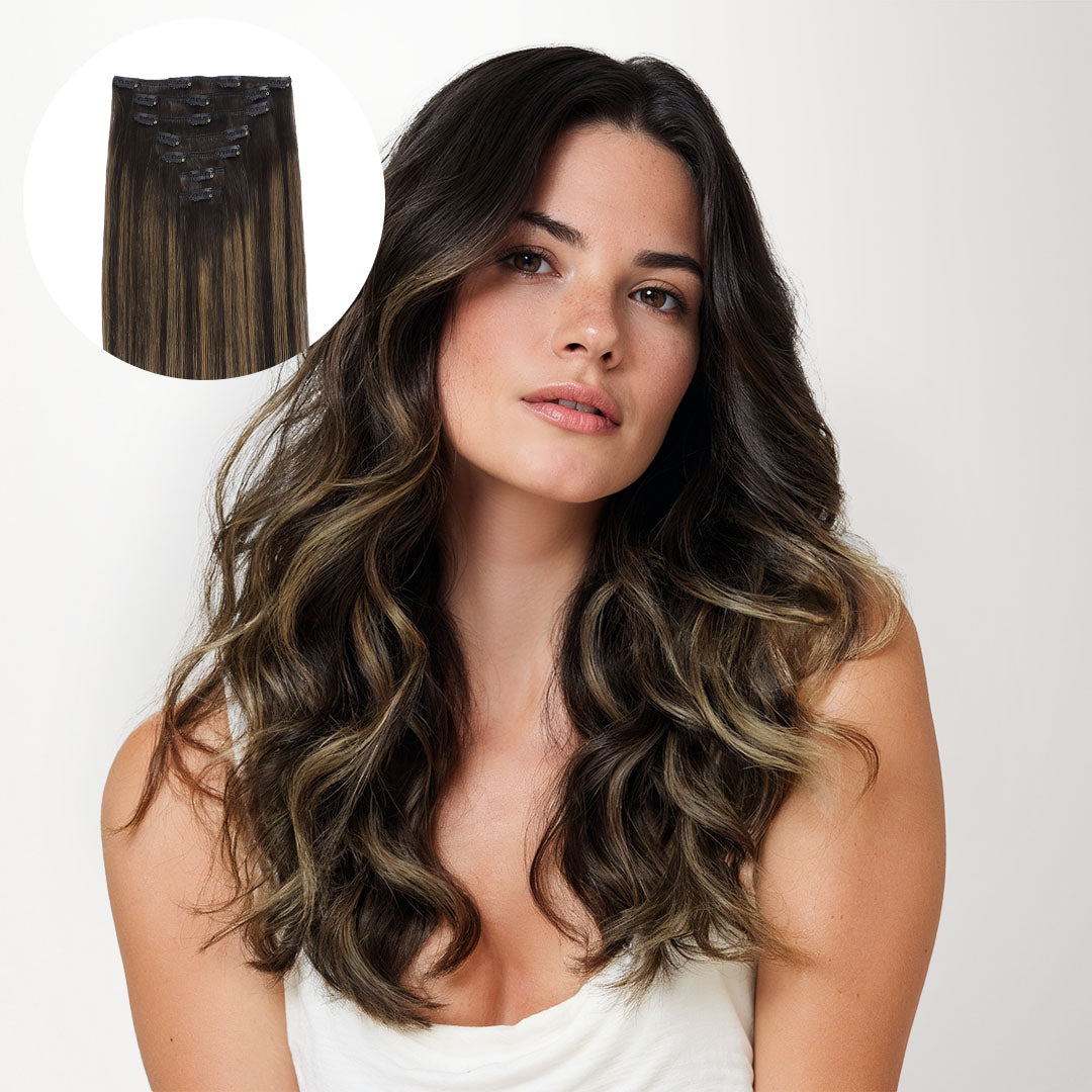Dark Brown Balayage (2/6/2) Classic Clip-Ins (150g-170g) [Clearance]_100% Remy Human Hair.