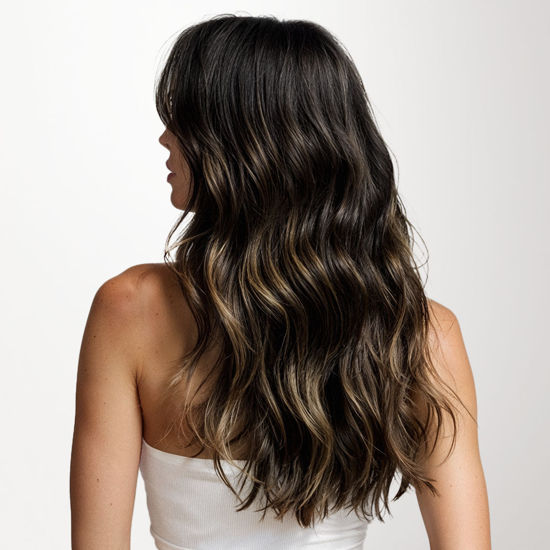 Natural Black Balayage (1B/6/1B) Classic Clip-Ins (150g-170g)-100% Remy Human Hair.