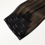 Natural Black Balayage (1B/6/1B) Classic Clip-Ins (150g-170g)-100% Remy Human Hair.