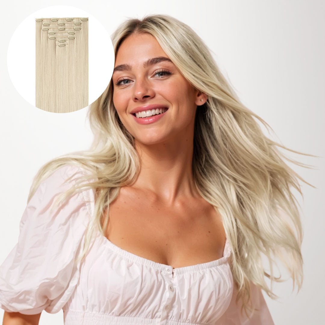 Platinum Blonde (60A) Classic Clip-Ins (150g-170g) [Clearance]_100% Remy Human Hair.