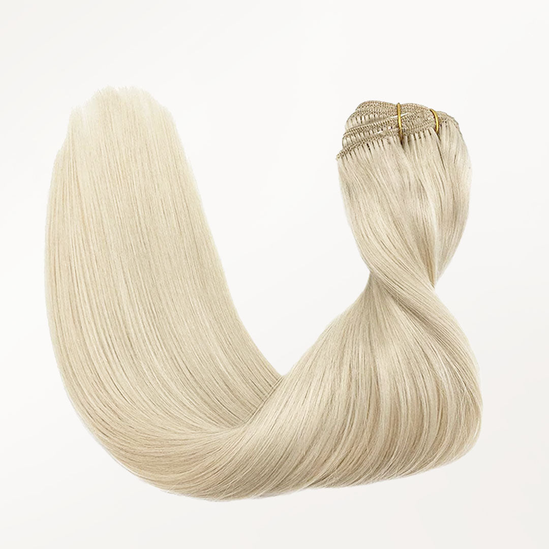 Platinum Blonde (60A) Thick Clip-Ins Set_100% Remy Human Hair.