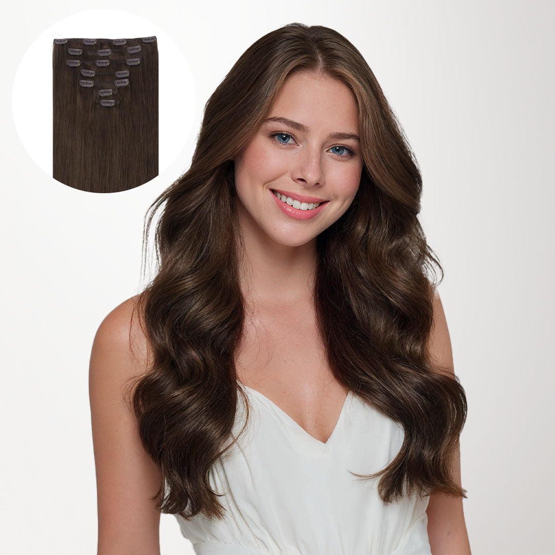Chocolate Brown (4A) Classic Clip-Ins (150g-170g) [Clearance]_100% Remy Human Hair.