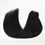 Jet Black (1) Thick Classic Clip-Ins 150g [Clearance]_100% Remy Human Hair.