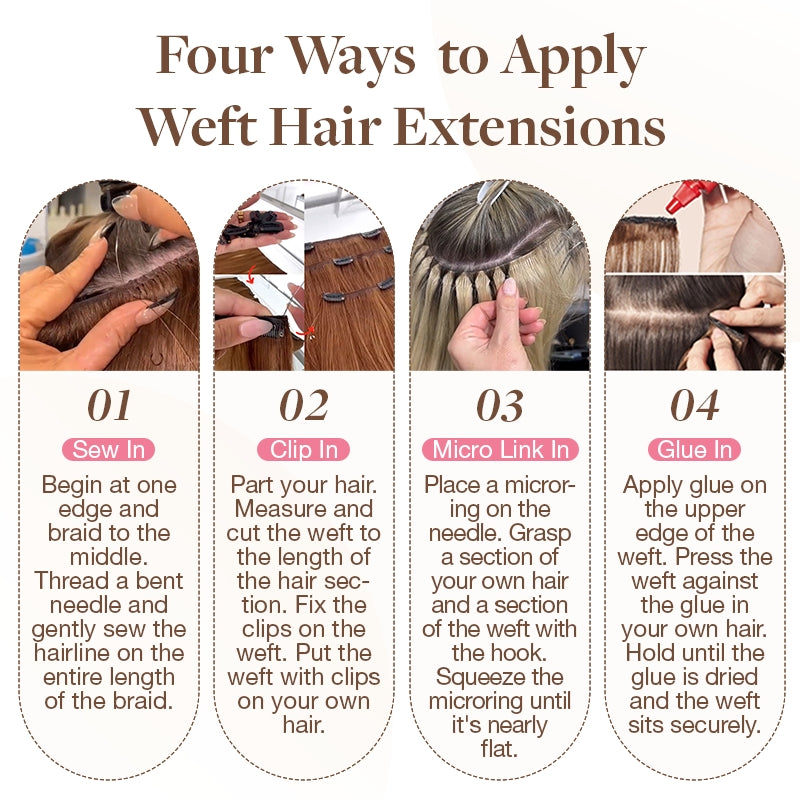 Weft Hair Extensions_100% Remy Human Hair.