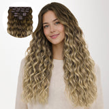Bleach Blonde Balayage (3/8/18) Elf Curly Clip-in Hair Extensions (120-150g)