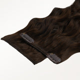 Chocolate Brown (4A) Elf Curly Clip-in Hair Extensions (120-150g)_100% Remy Human Hair.