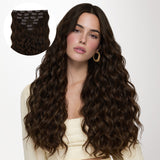 Chocolate Brown (4A) Elf Curly Clip-in Hair Extensions (120-150g)_100% Remy Human Hair.