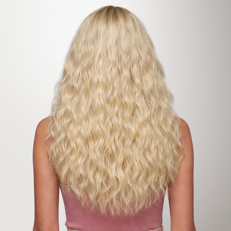 Platinum Blonde (22H) Elf Curly Clip-in Hair Extensions (120-150g)_100% Remy Human Hair.