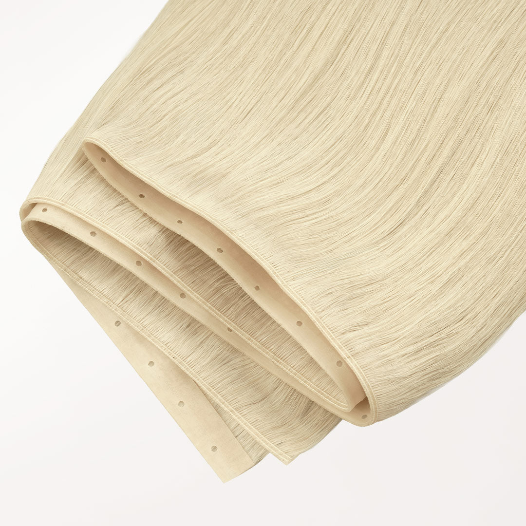 Platinum Blonde (60A) Butterfly Weft Hair Extensions (100g-150g)_100% Remy Human Hair.