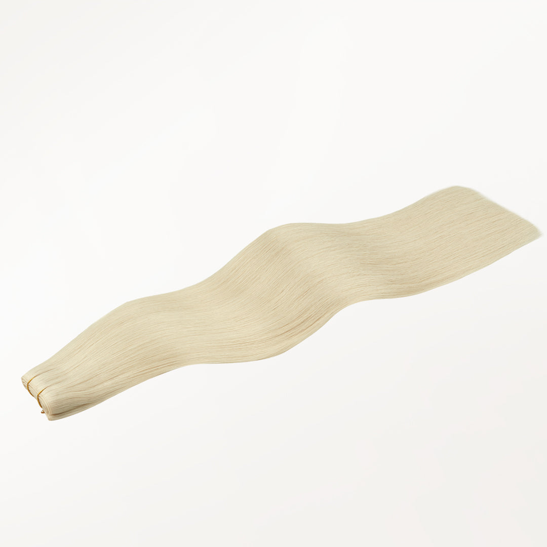 Platinum Blonde (60A) Butterfly Weft Hair Extensions (100g-150g)_100% Remy Human Hair.