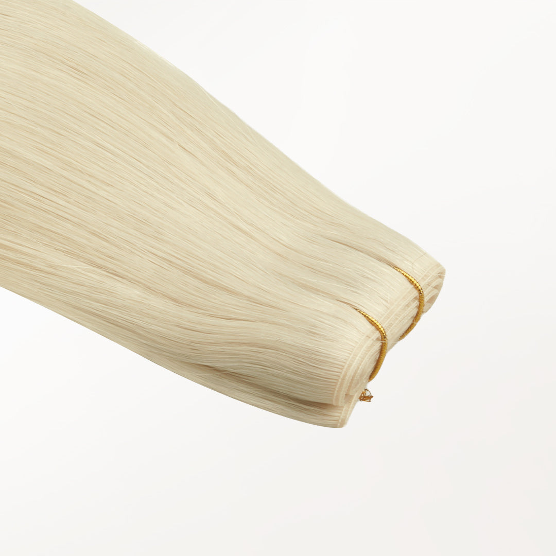 Platinum Blonde (60A) Butterfly Weft Hair Extensions (100g-150g)_100% Remy Human Hair.