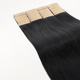 Jet Black (1) Silky Straight Tape In Hair Extensions 50g