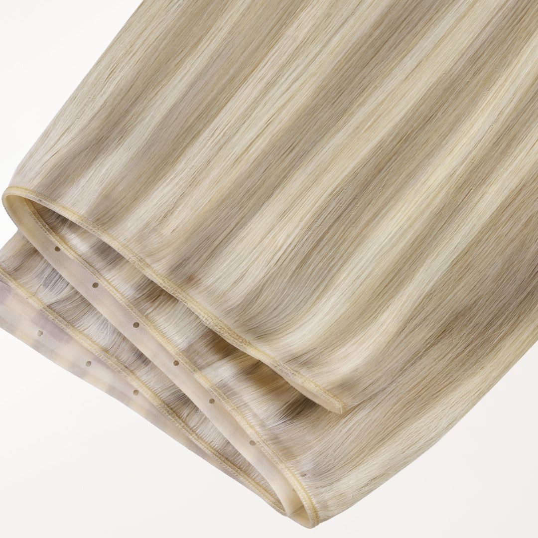 Ash Blonde Highlights (17A/60A) Butterfly Weft Hair Extensions (100g-150g)_100% Remy Human Hair.
